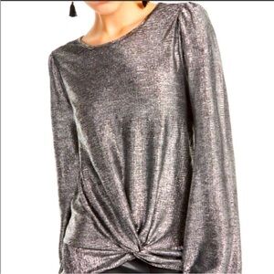 Fourteenth Place Shirt Gold Silver Metallic Small‎ Y2K